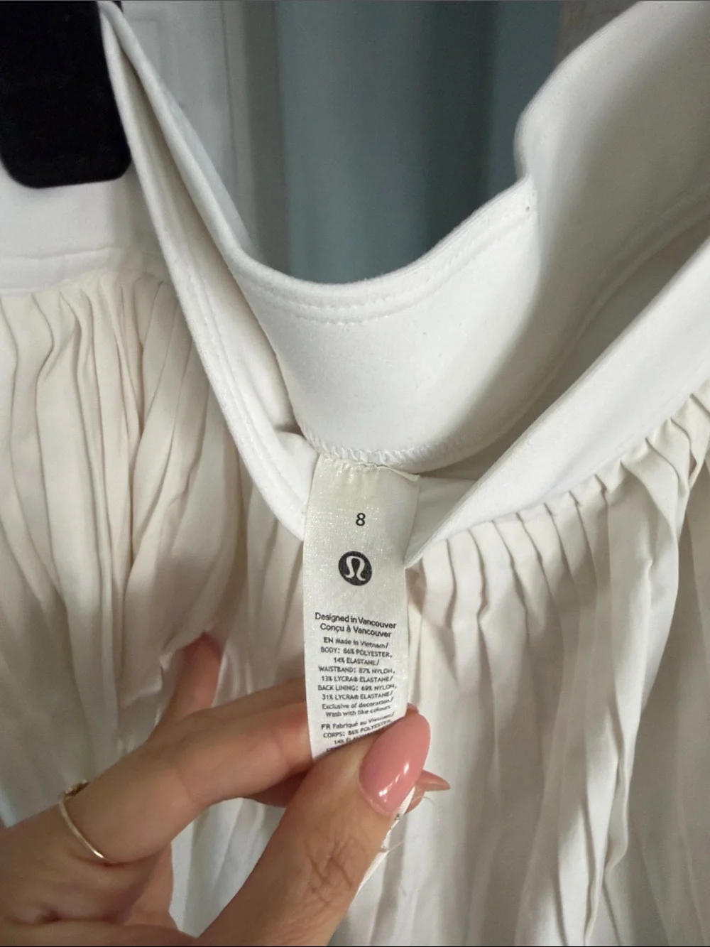lululemon athletica White Pleated Mini Skirt